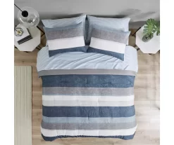 Ryder Blue & Gray Stripe Comforter Set -Deco Haven Shop 810681343 810681342 810681341 810681340 810681339 A4 3