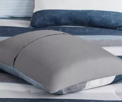 Ryder Blue & Gray Stripe Comforter Set -Deco Haven Shop 810681343 810681342 810681341 810681340 810681339 A8 8