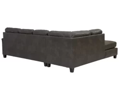 Signature Design By Ashley Navi Smoke Faux Leather Sleeper Sectional With Left-Facing Chaise -Deco Haven Shop combo760012 2