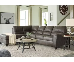 Signature Design By Ashley Navi Smoke Faux Leather Sleeper Sectional With Left-Facing Chaise -Deco Haven Shop combo760012 3