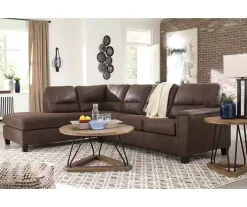Signature Design By Ashley Navi Chestnut Faux Leather Sectional With Left-Facing Chaise -Deco Haven Shop combo760014 3