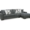 Signature Design By Ashley Larkstone Charcoal 2-Piece Sectional With Right-Facing Chaise
